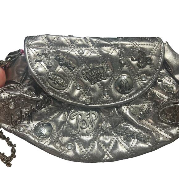Vintage Y2K Baby Phat Silver Metallic Wrislet Clutch - Picture 2 of 5